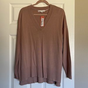 Adyson Parker V Neck Fine Gauge Tunic Pullover Suede Touch XL (14)